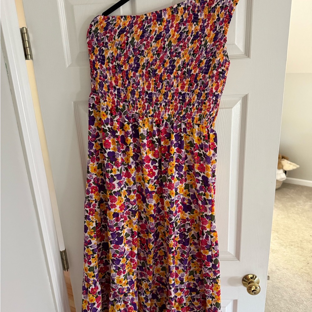 Floral One-Shoulder Dress